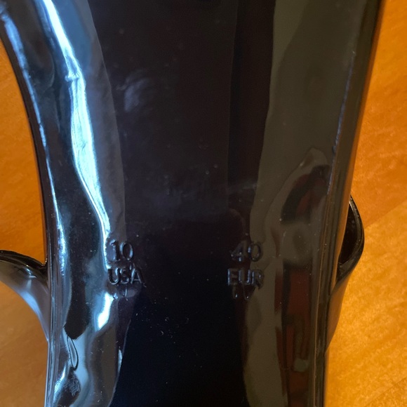 Jeffrey Campbell Black Patent 2 Strap Slide Block Heel Sandals - Picture 8 of 10